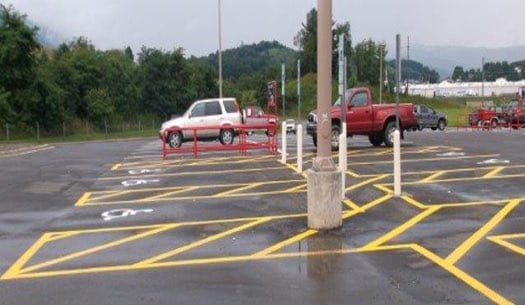 toughline traffic paint parking lot
