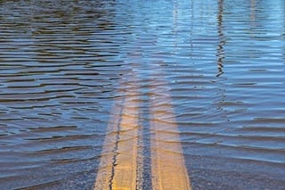 rainwater on road