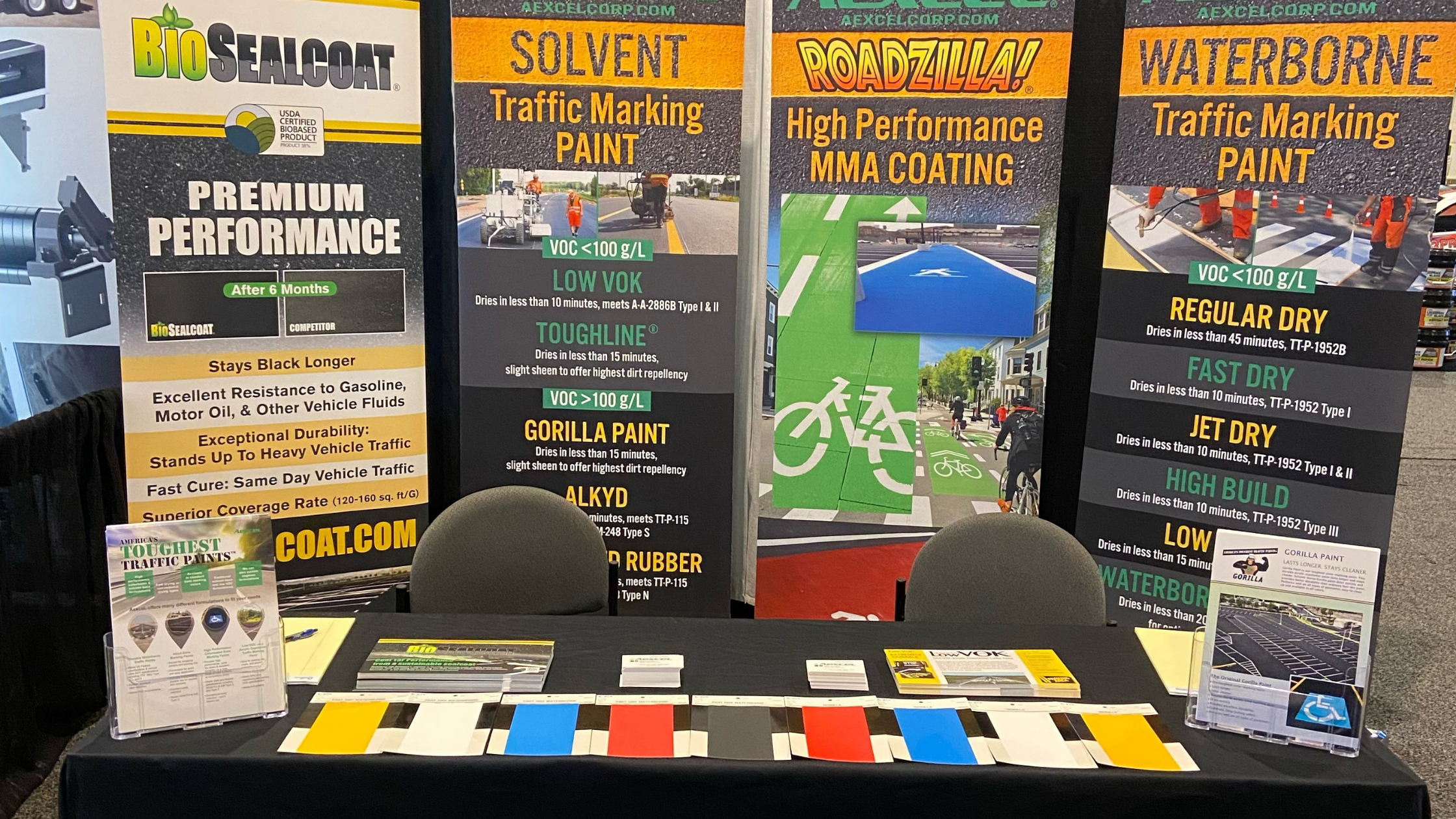 Our Sustainable Sealer, Acetone Acrylic, and Waterborne Paint at National Pavement Expo 2022