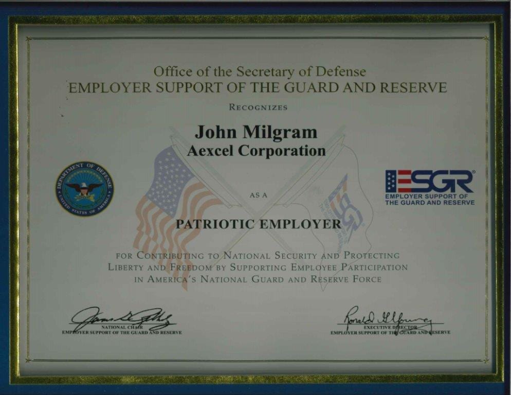 Aexcel Receives Award From the Reserves | Aexcel