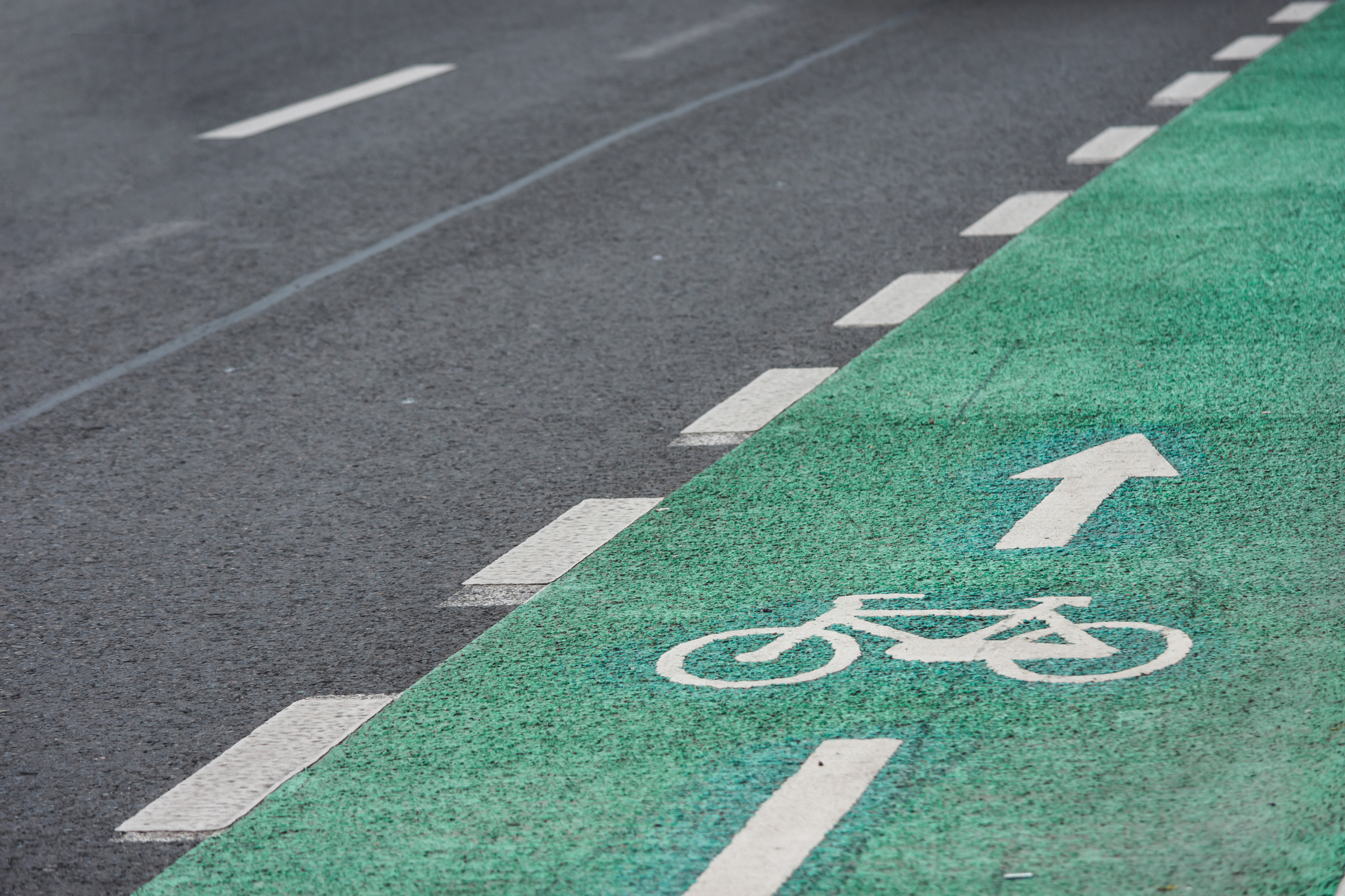 Bicycle lane painted green