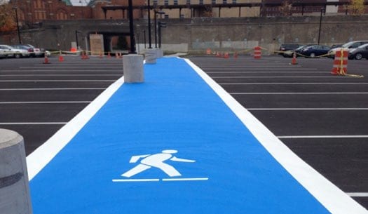 freshly painted crosswalk with Roadzilla paint