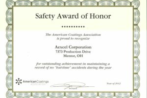 ACA Safety Award 2012